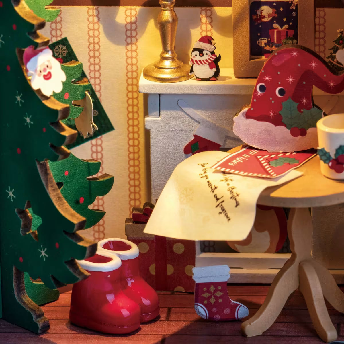 Rolife Twinkling Christmas House DIY Miniature Kit - Little Worlds