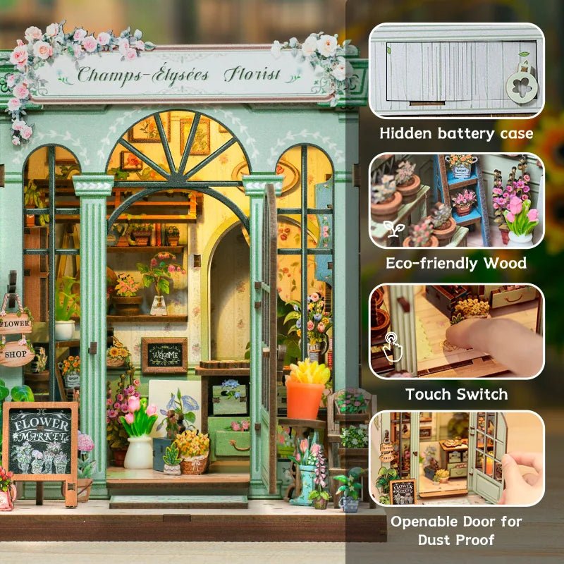 CuteBee Champs - Elysees Florist Miniature House DIY Kit - Little Worlds