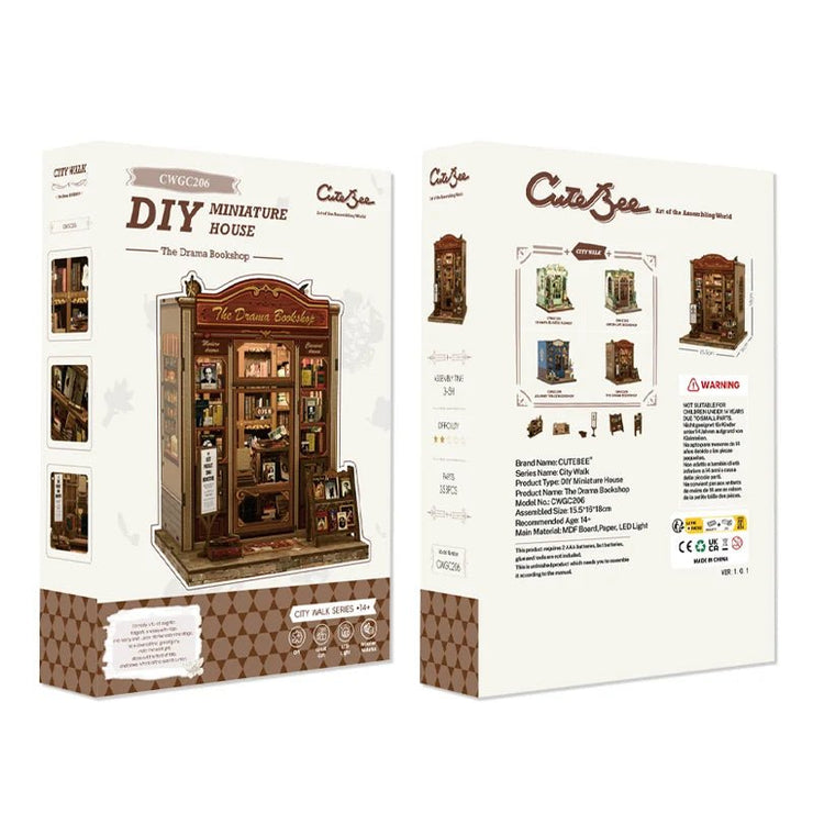 CuteBee Drama Bookstore miniature house DIY kit