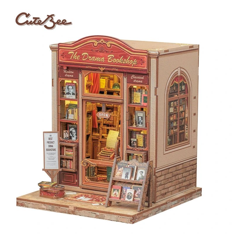 CuteBee Drama Bookstore Miniature House DIY Kit - Little Worlds