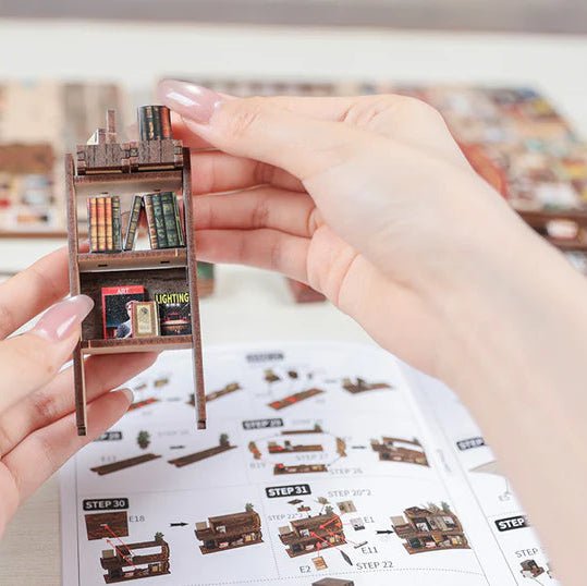 CuteBee Drama Bookstore Miniature House DIY Kit - Little Worlds