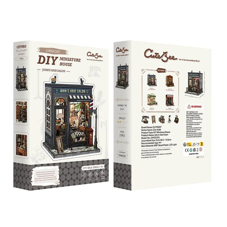 CuteBee John's Hair Salon miniature house DIY kit