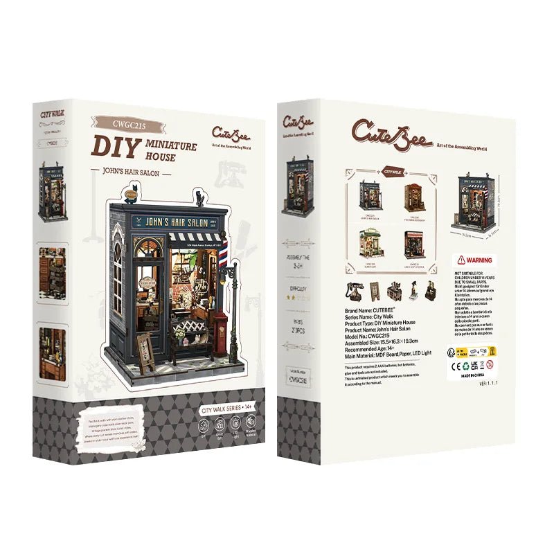 CuteBee John's Hair Salon Miniature House DIY Kit - Little Worlds