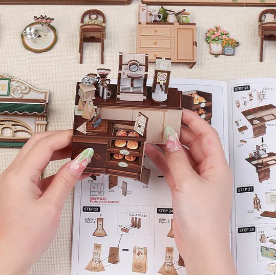 CuteBee Sunny Cafe Miniature House DIY Kit - Little Worlds
