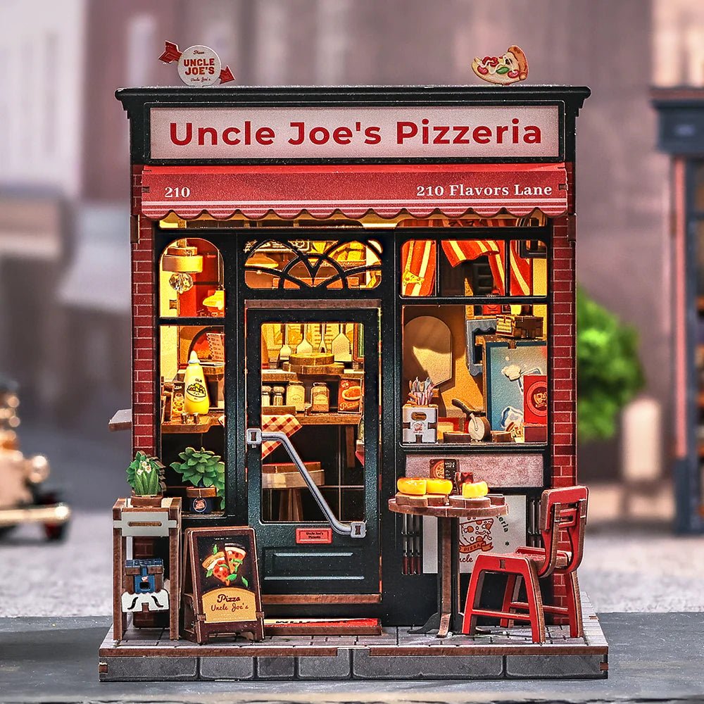 CuteBee Uncle Joe's Pizzeria Miniature House DIY Kit - Little Worlds