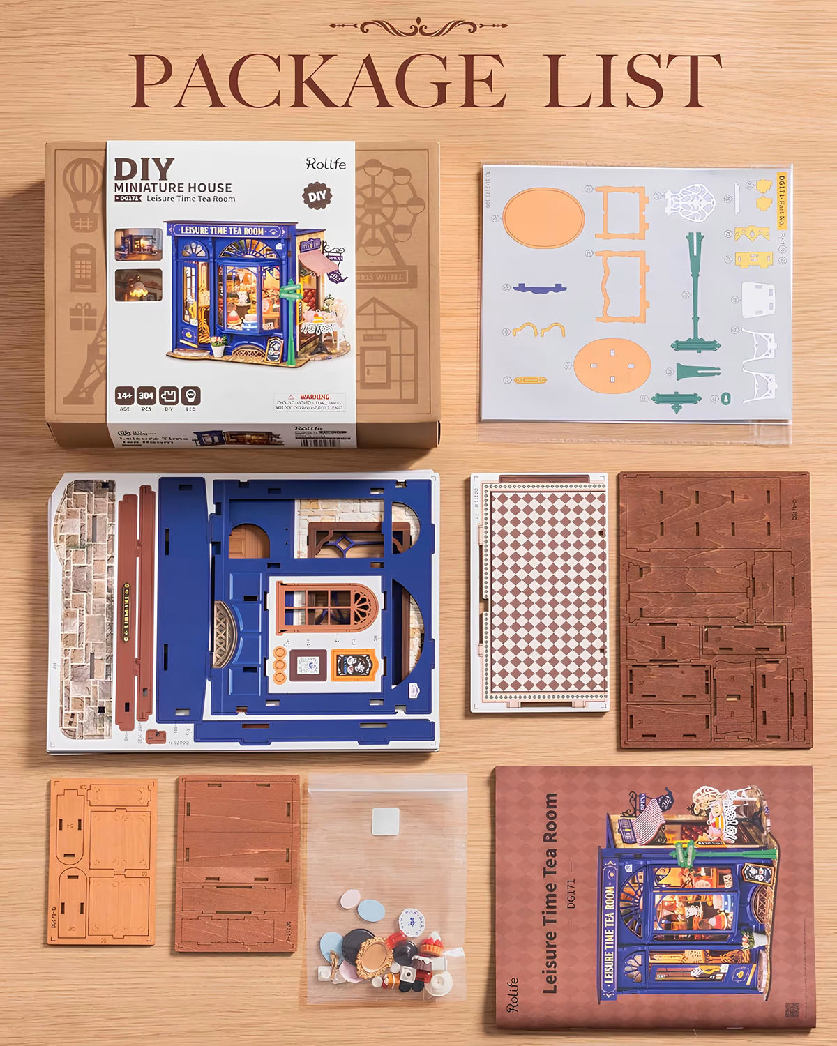 Rolife Leisure Time Tea Room DIY miniature kit