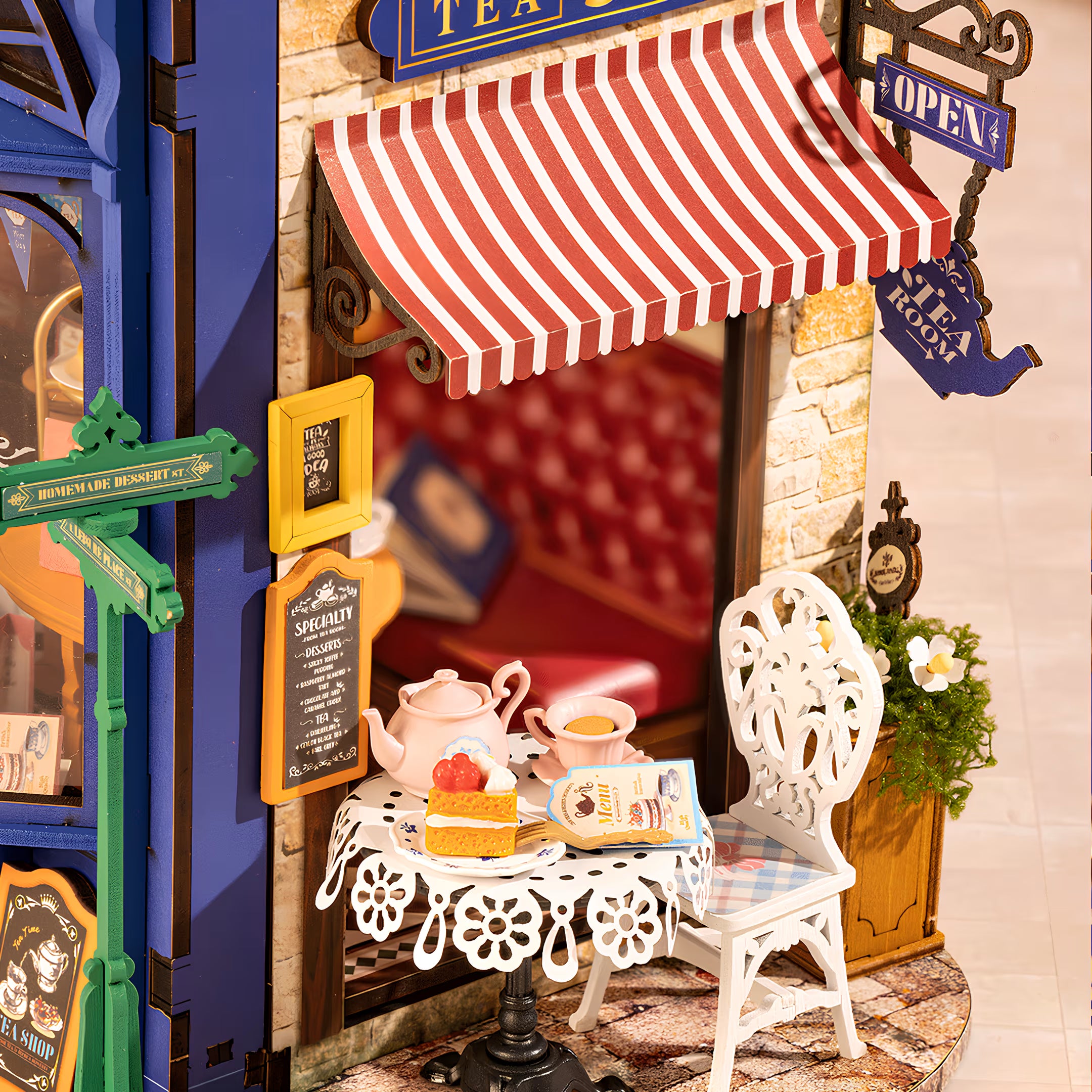 Rolife Leisure Time Tea Room DIY Miniature Kit - Little Worlds