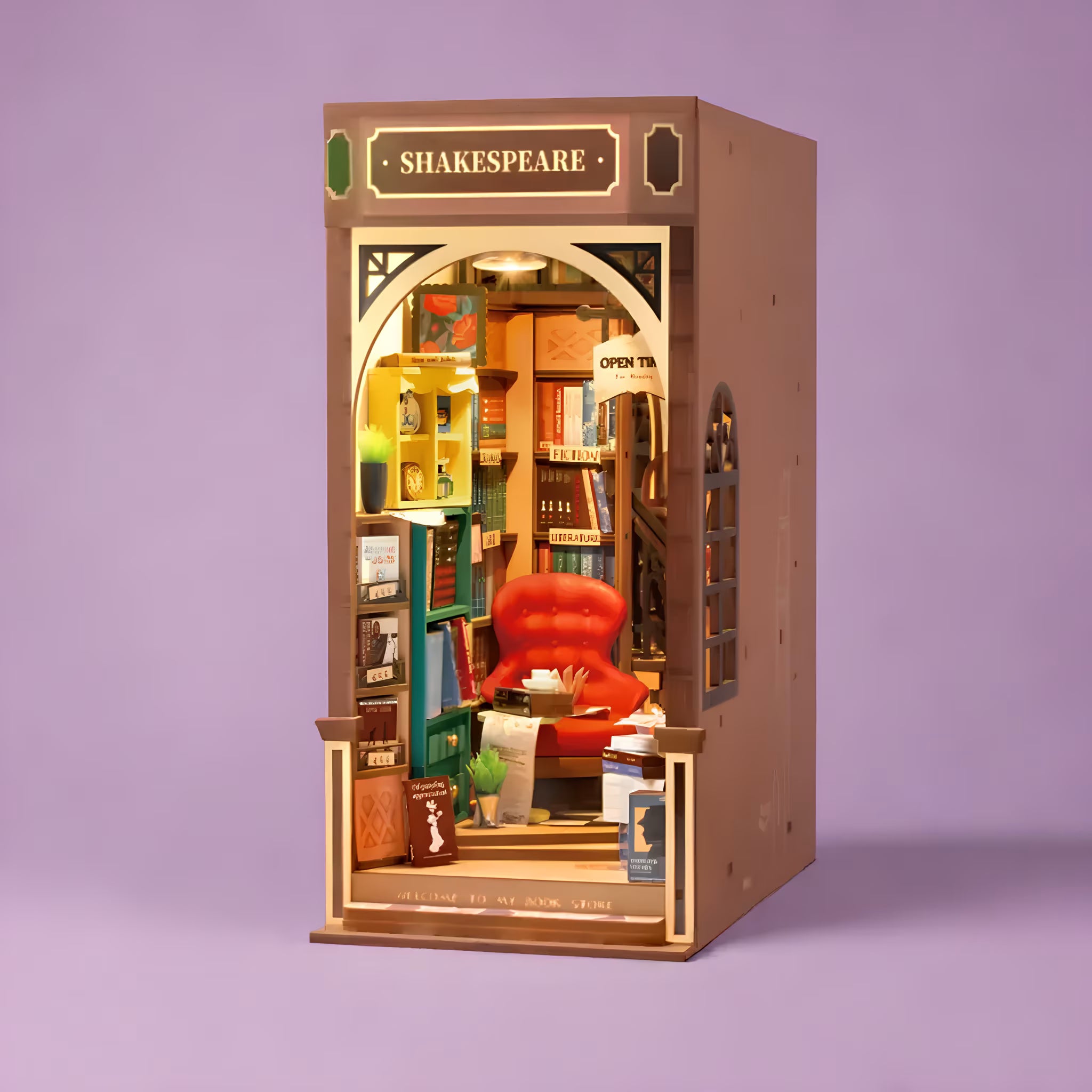 Rolife Shakespeare's Book Shop DIY Book Nook Kit - Little Worlds