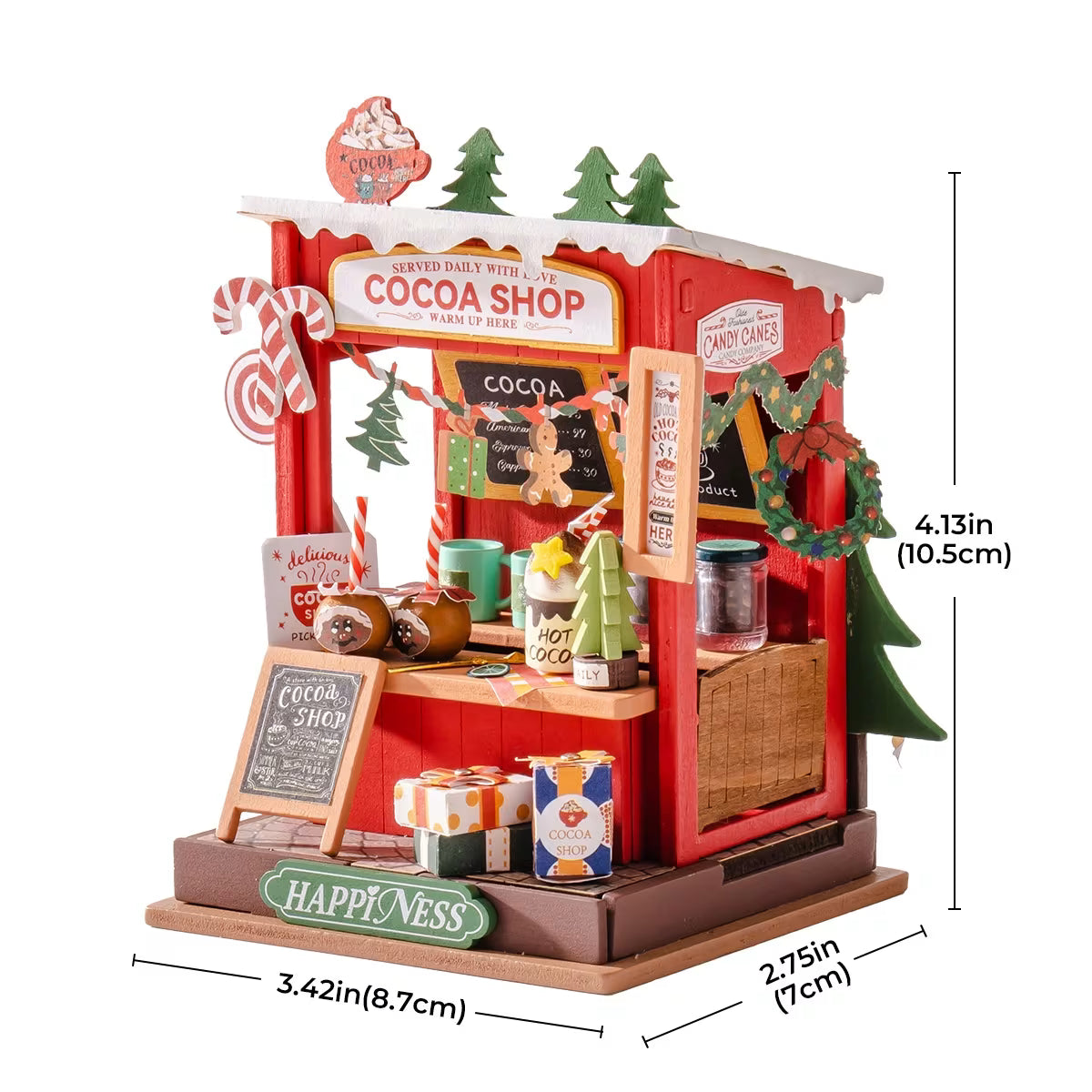 Rolife Christmas Cocoa Shop DIY Miniature Kit - Little Worlds