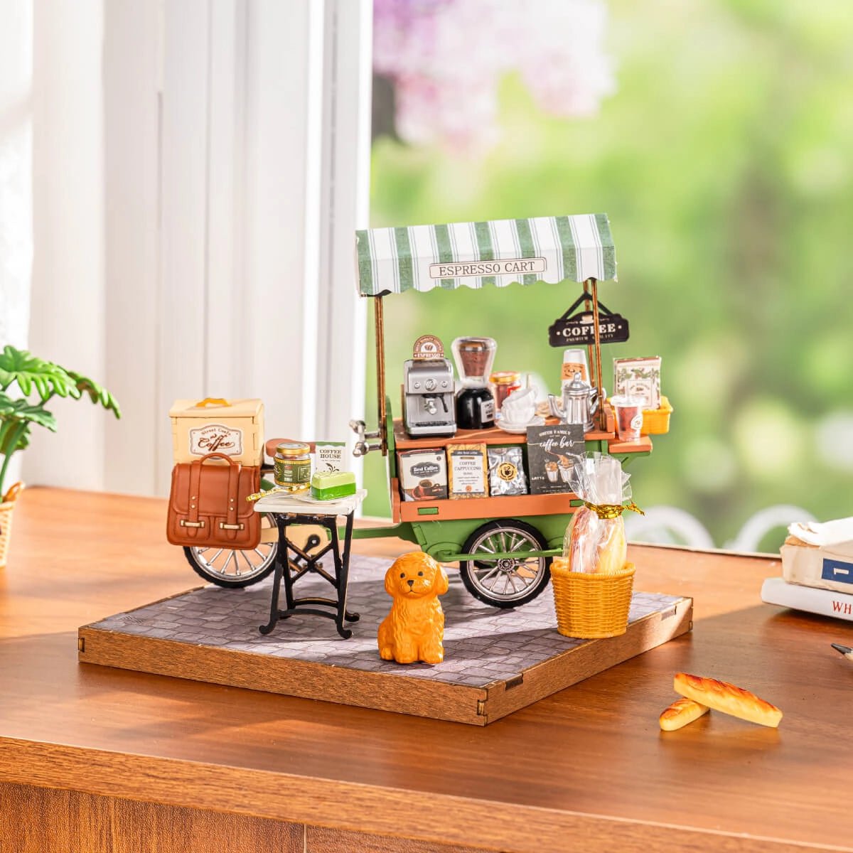 Rolife Aromatic Coffee Cart DIY Miniature Model Kit - Little Worlds