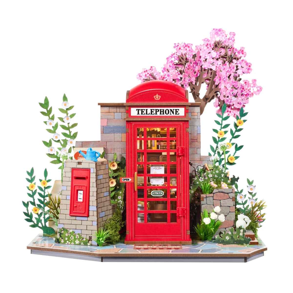 Rolife Blossom Book Booth DIY Miniature Model Kit - Little Worlds