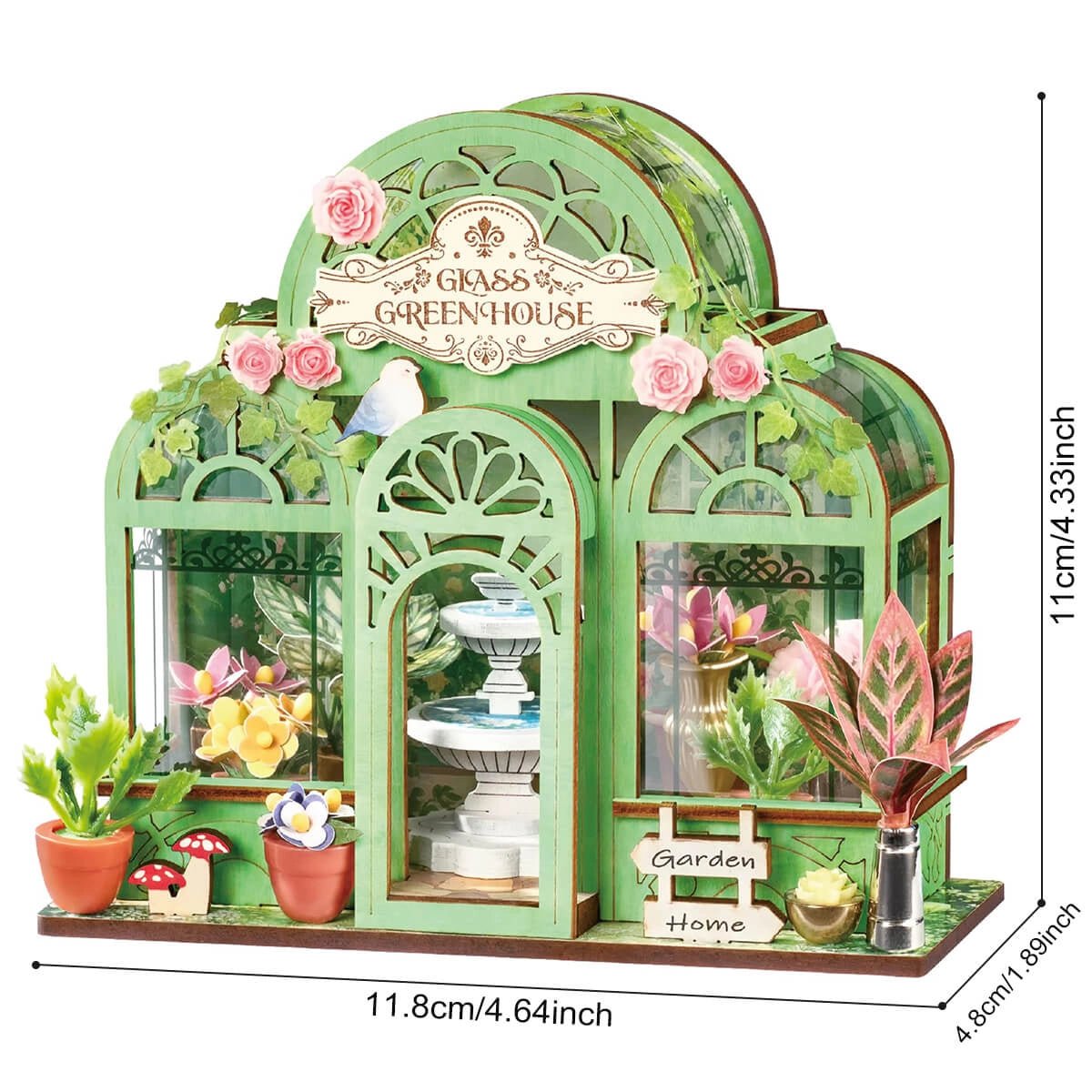 Rolife Green Fountain Garden DIY Miniature Kit - Little Worlds