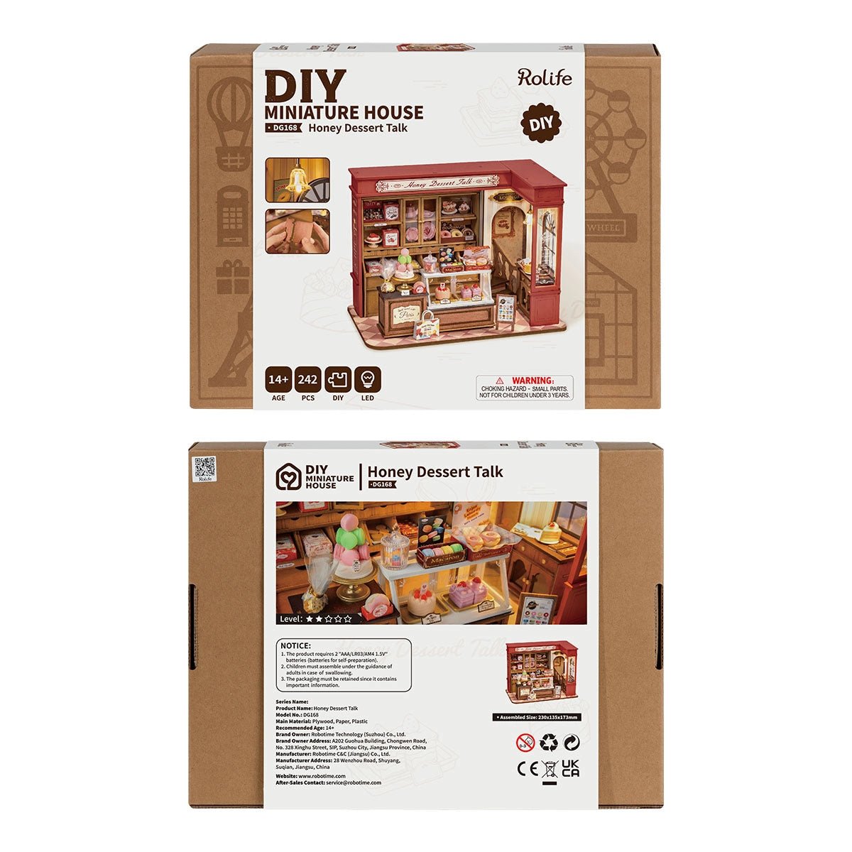 Rolife Honey Dessert Talk Patisserie DIY Miniature Kit - Little Worlds