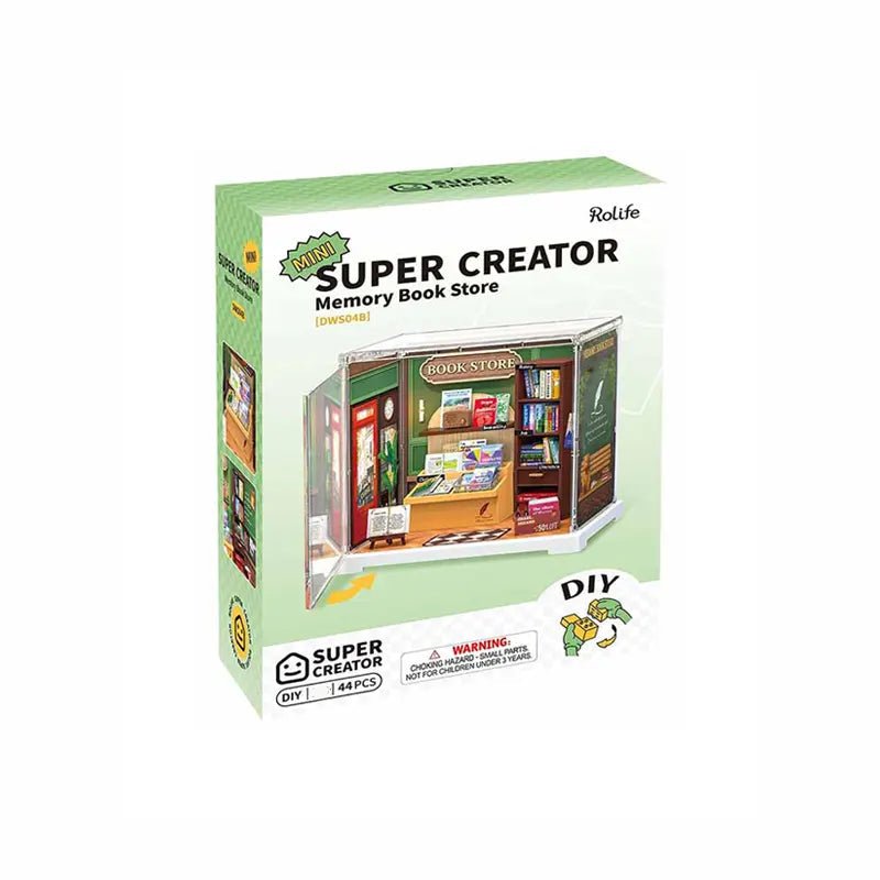 Rolife Mini Super Creator Memory Book Store DIY Miniature - Little Worlds