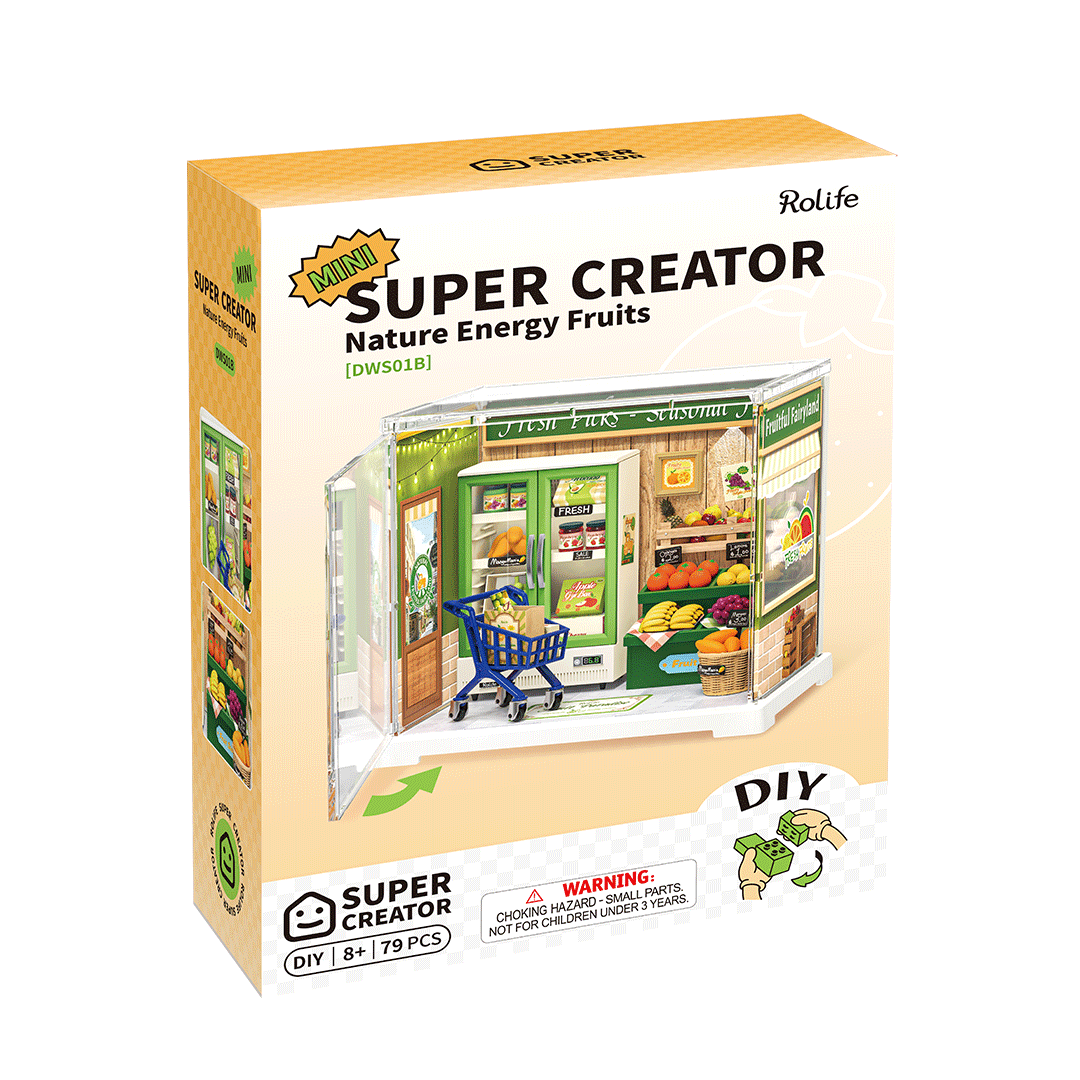 Rolife Mini Super Creator Nature Energy Fruit Shop DIY Miniature - Little Worlds