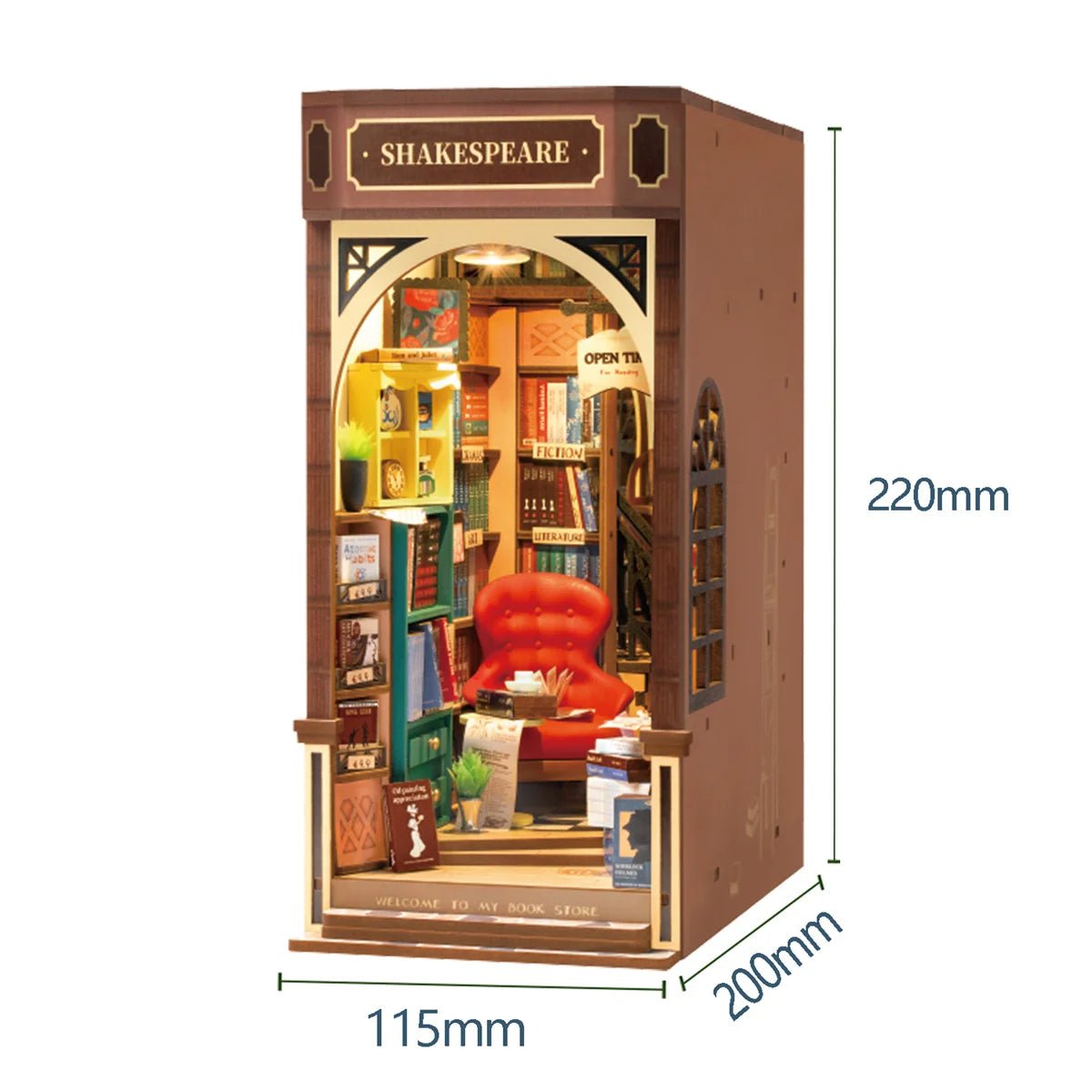 Rolife Shakespeare's Book Shop DIY Book Nook Kit - Little Worlds
