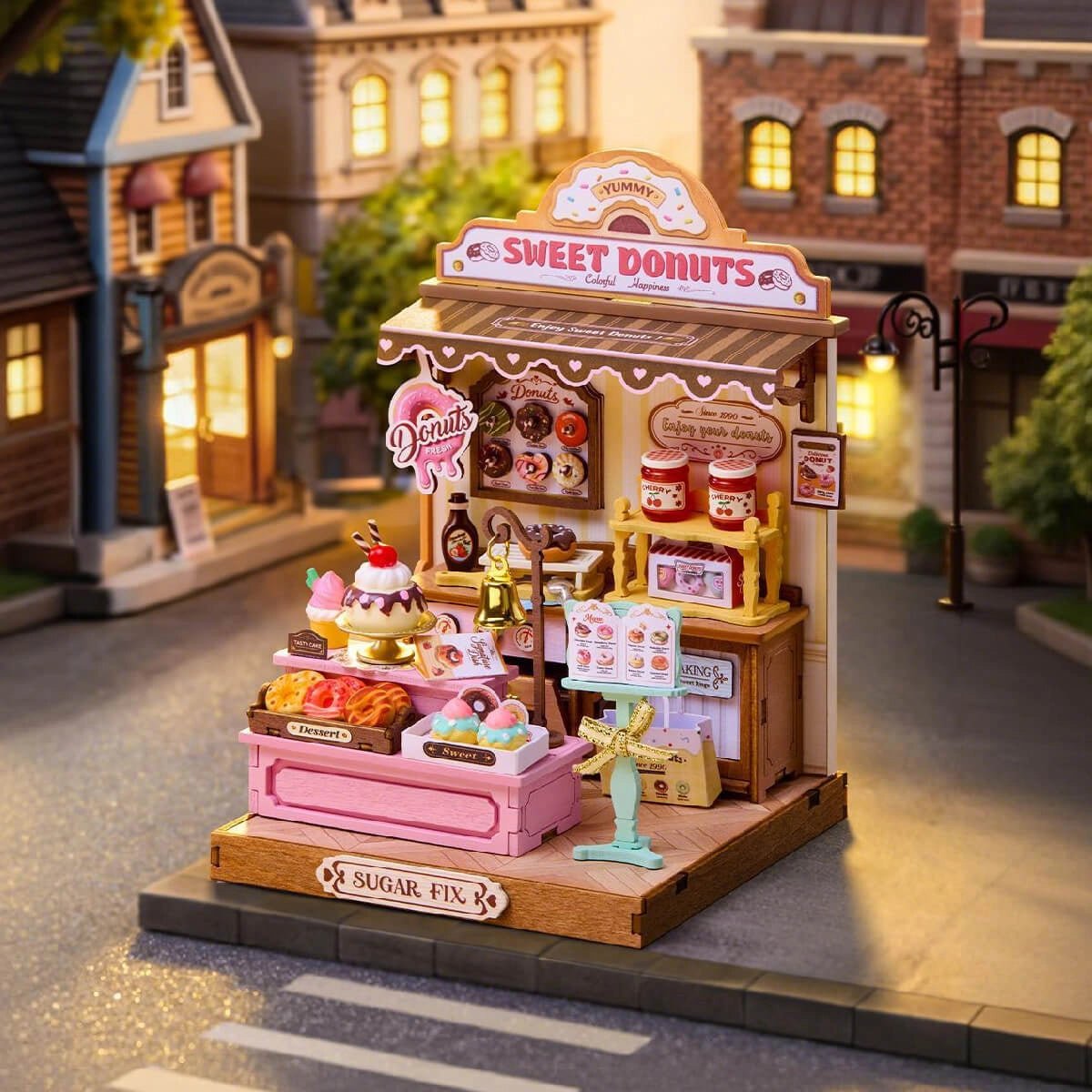 Rolife Sweetie's Donut Shop DIY Miniature Kit - Little Worlds