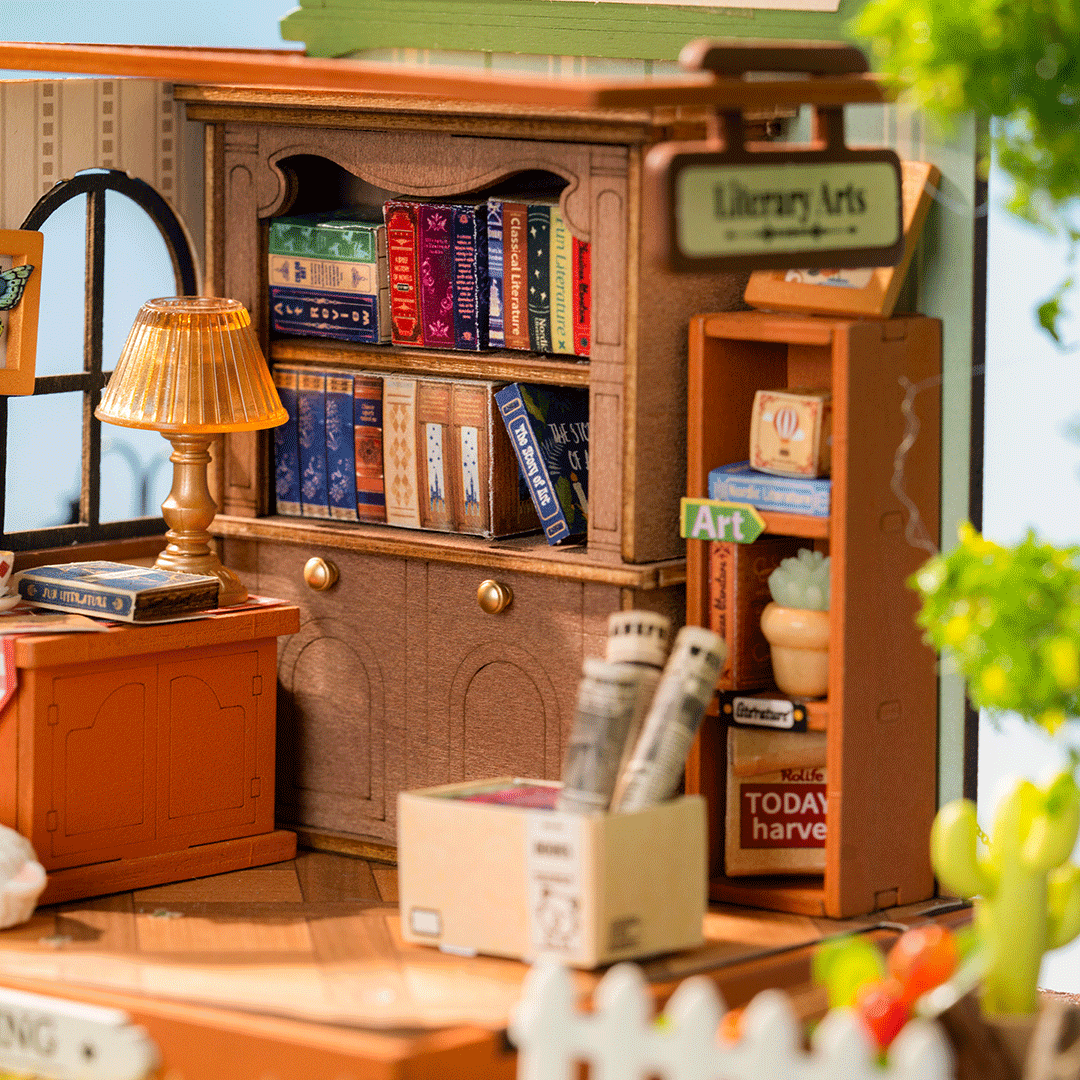 Rolife The Muse Bookshop DIY Miniature Kit - Little Worlds