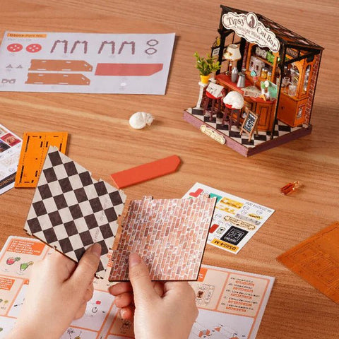Rolife Tipsy Cat Bar DIY miniature kit