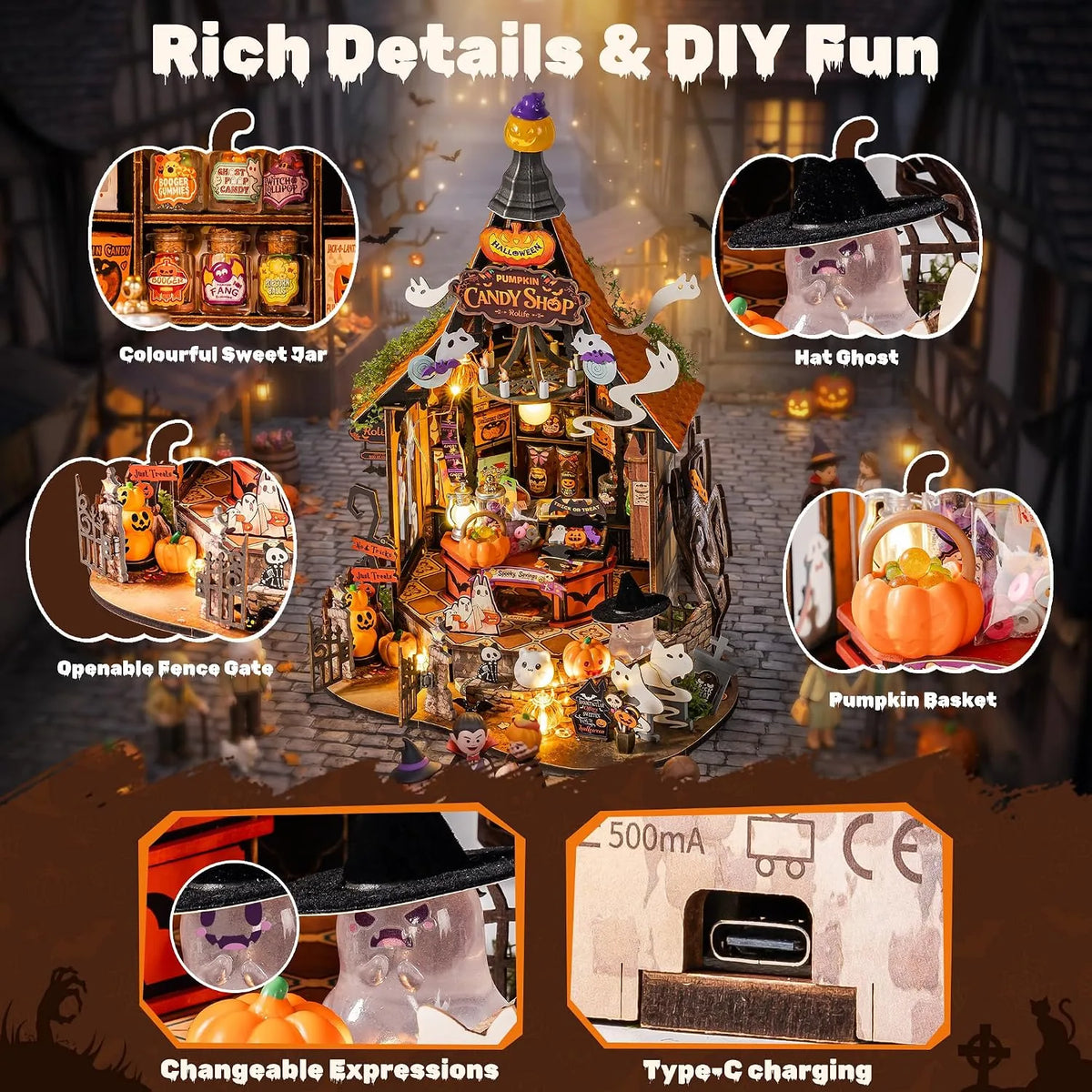 Rolife Haunted Candy House DIY Miniature House Kit