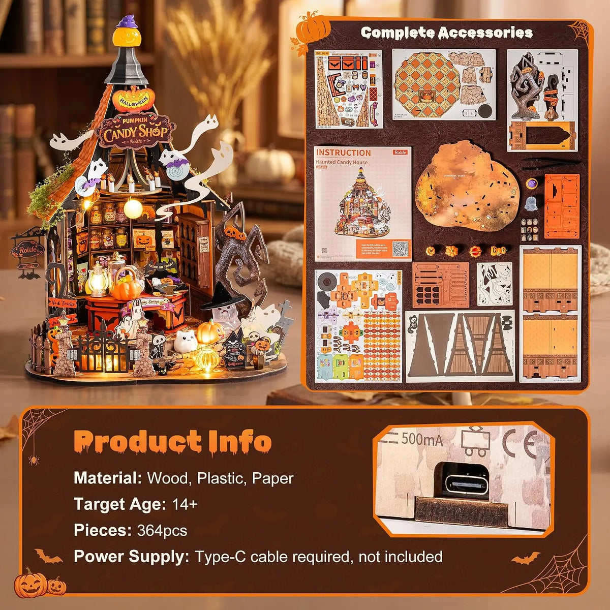 Rolife Haunted Candy House DIY Miniature House Kit