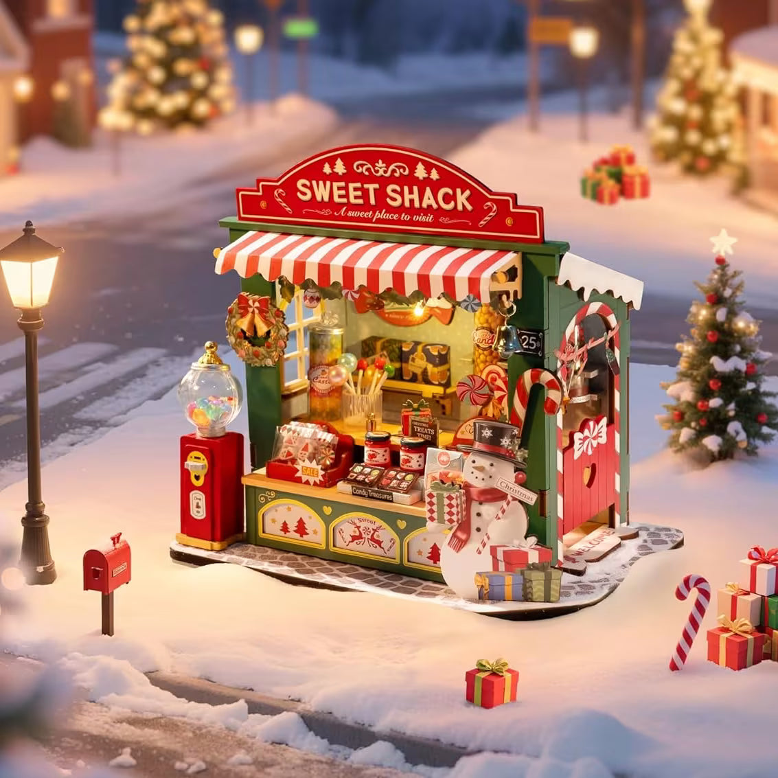 Rolife Christmas Sweet Shack DIY Miniature Dollhouse Kit - Little Worlds
