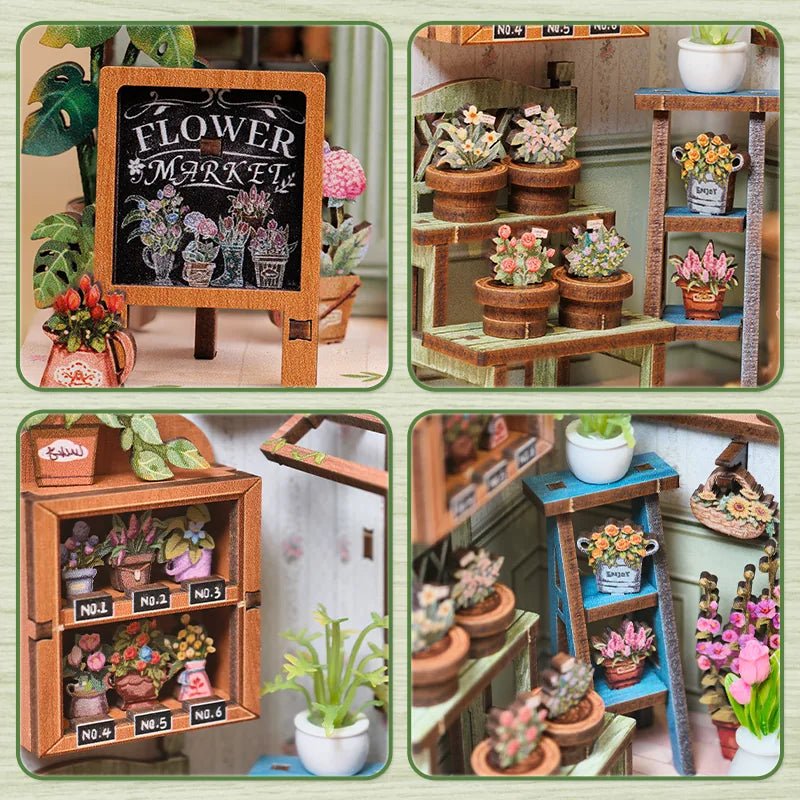 CuteBee Champs - Elysees Florist Miniature House DIY Kit - Little Worlds