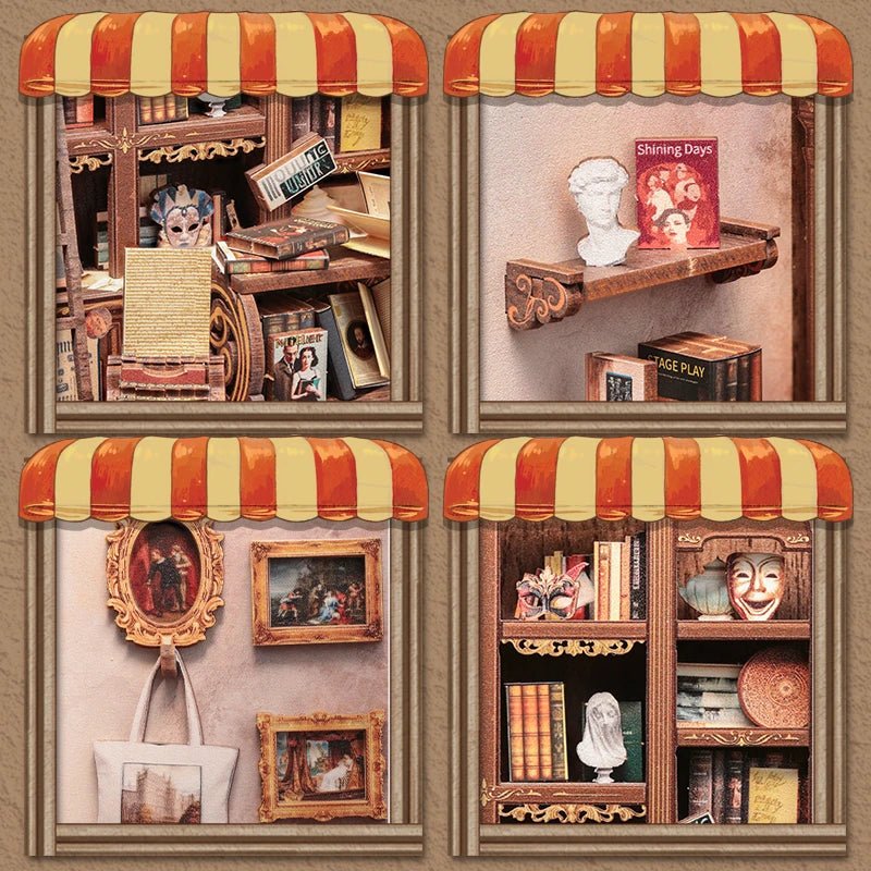 CuteBee Drama Bookstore Miniature House DIY Kit - Little Worlds