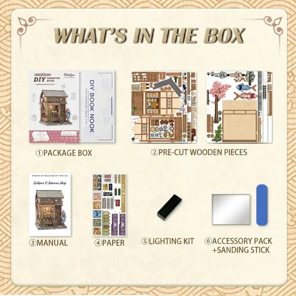 CuteBee Sakura O Kimono Miniature House DIY Kit - Little Worlds