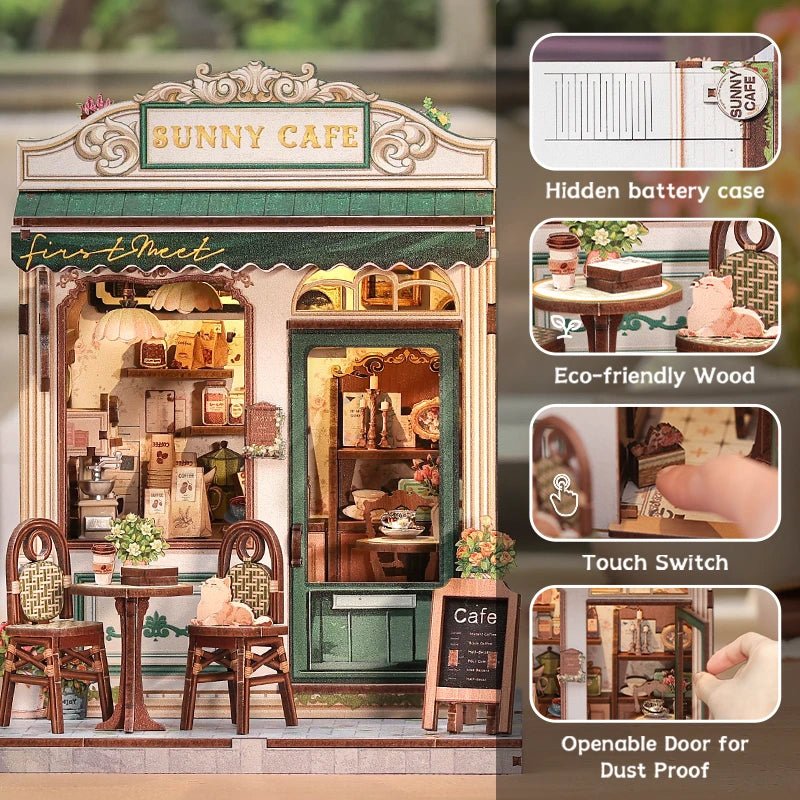 CuteBee Sunny Cafe Miniature House DIY Kit - Little Worlds