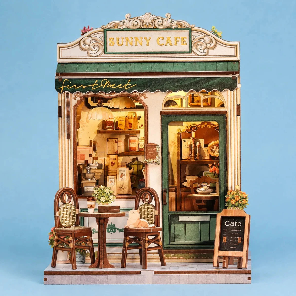 CuteBee Sunny Cafe Miniature House DIY Kit - Little Worlds