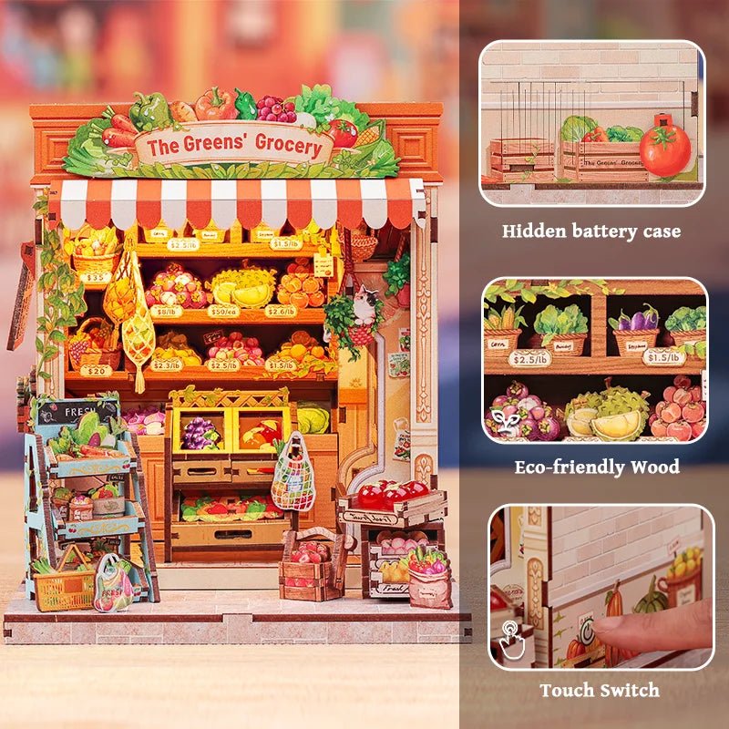 CuteBee The Greens' Grocery Miniature House DIY Kit - Little Worlds