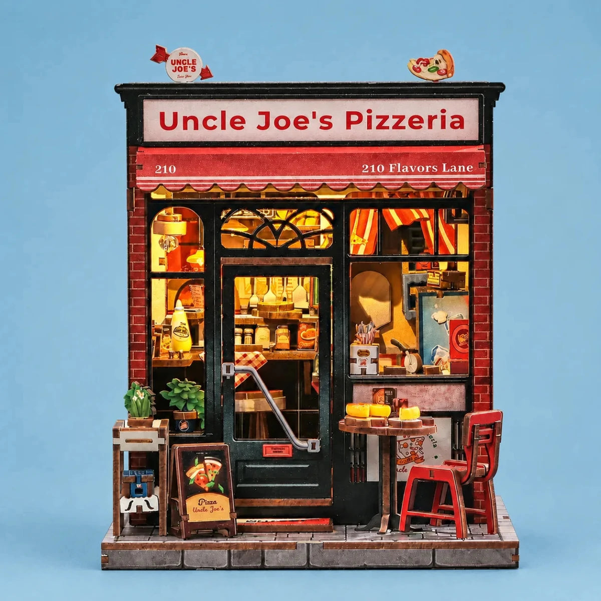 CuteBee Uncle Joe's Pizzeria Miniature House DIY Kit - Little Worlds