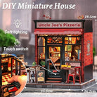 CuteBee Uncle Joe's Pizzeria Miniature House DIY Kit - Little Worlds