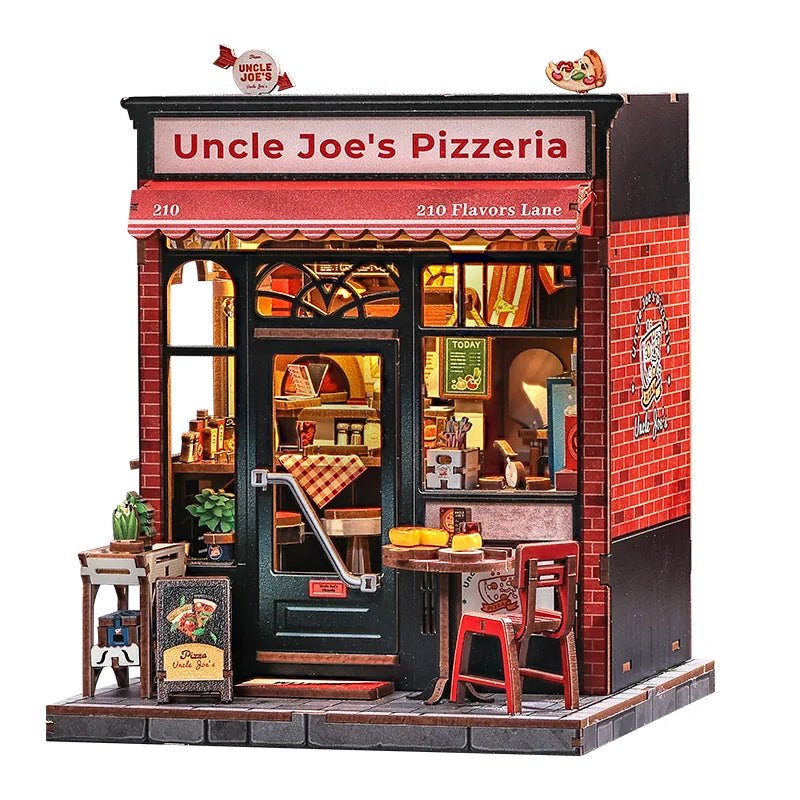 CuteBee Uncle Joe's Pizzeria Miniature House DIY Kit - Little Worlds