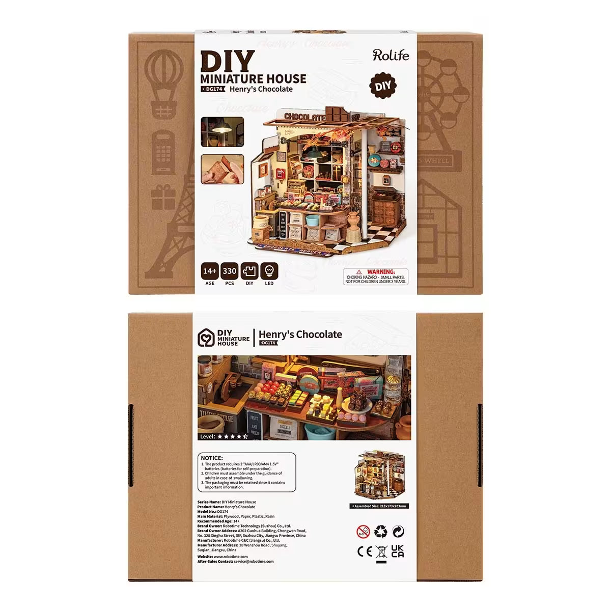 Rolife Henry's Chocolate Shop DIY Miniature Kit - Little Worlds