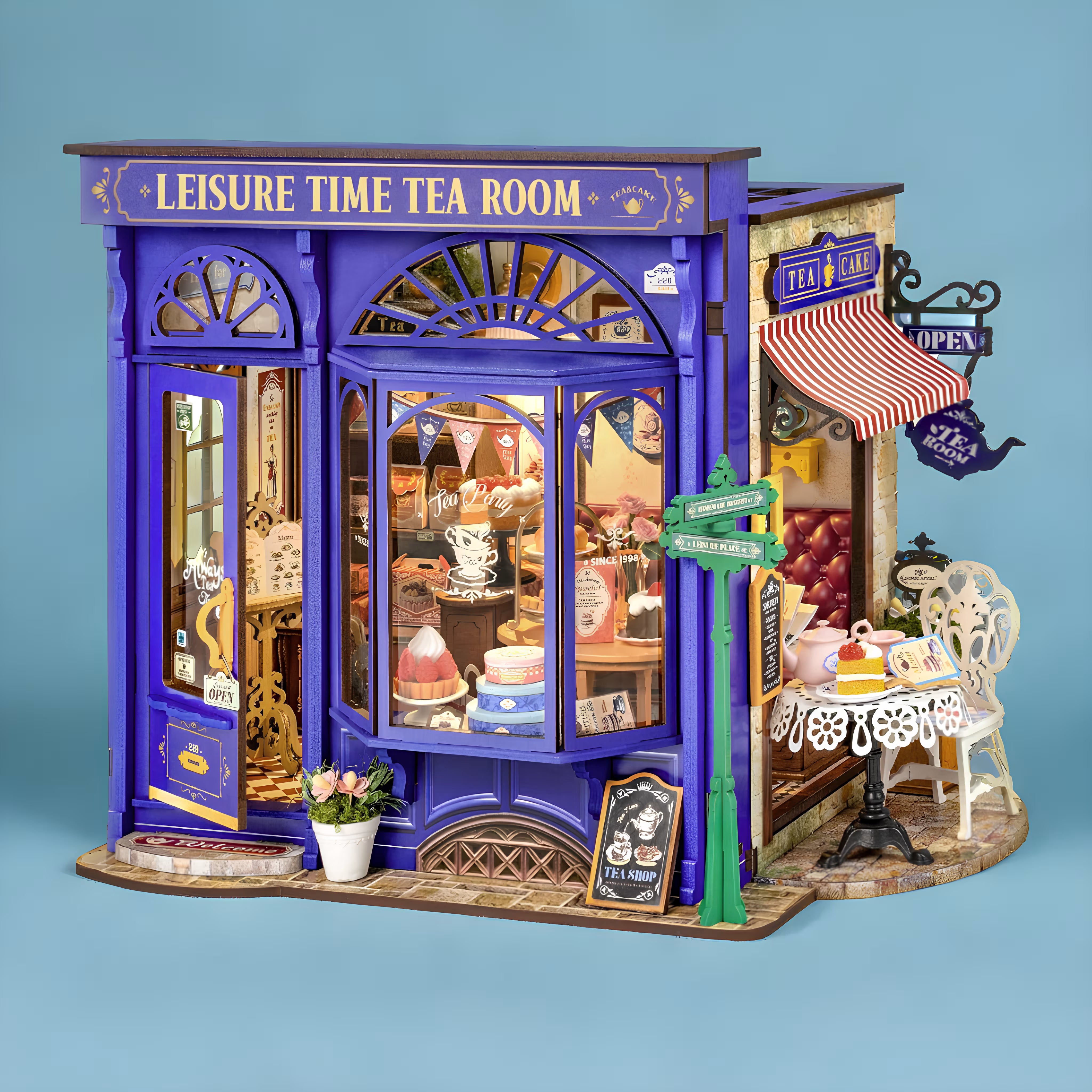 Rolife Leisure Time Tea Room DIY Miniature Kit - Little Worlds