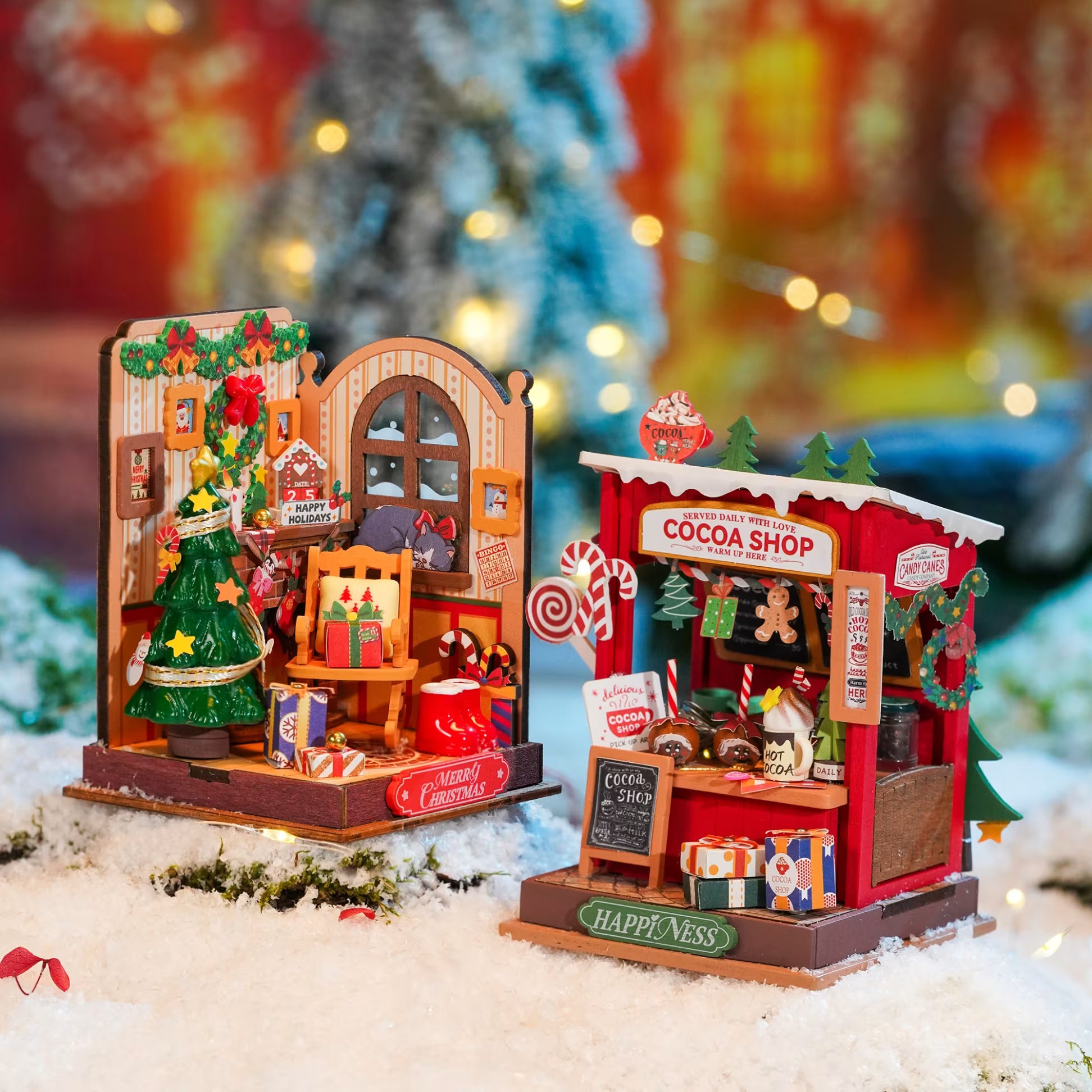 Rolife Christmas Cocoa Shop DIY Miniature Kit - Little Worlds
