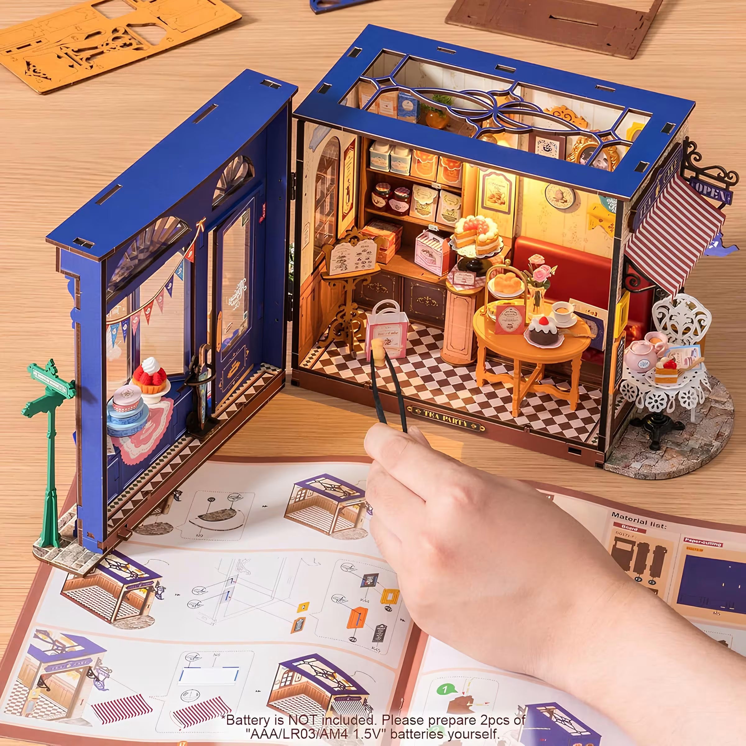 Rolife Leisure Time Tea Room DIY Miniature Kit - Little Worlds