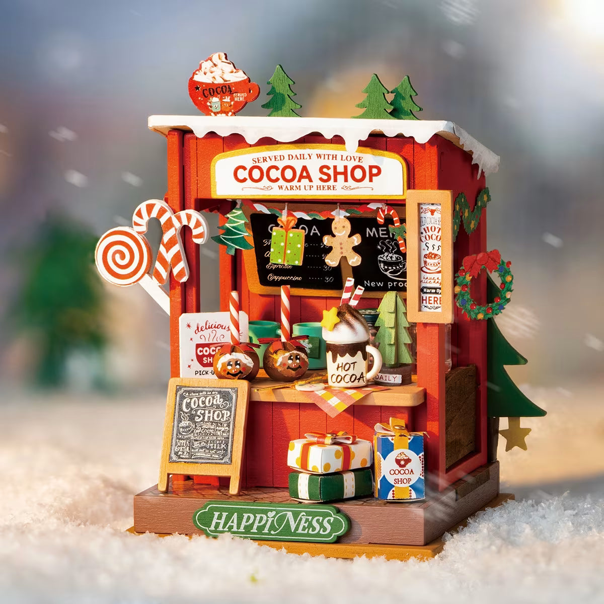 Rolife Christmas Cocoa Shop DIY Miniature Kit - Little Worlds