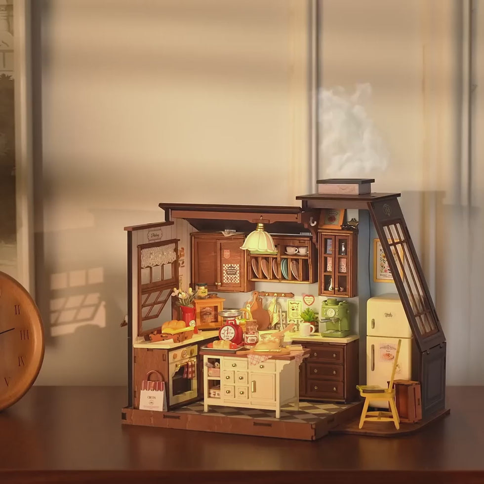 Rolife Baking Kitchen DIY Miniature Kit video preview