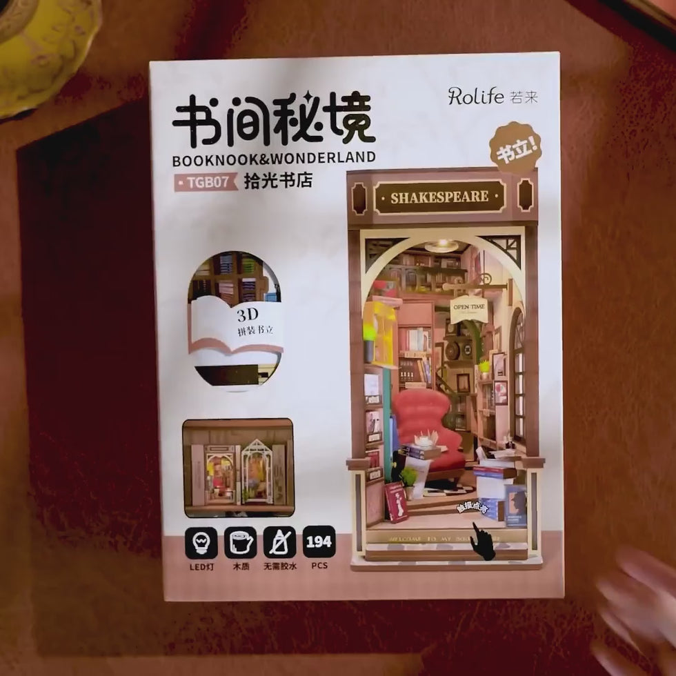 Rolife Shakespeare's Book Shop DIY Book Nook Kit video preview