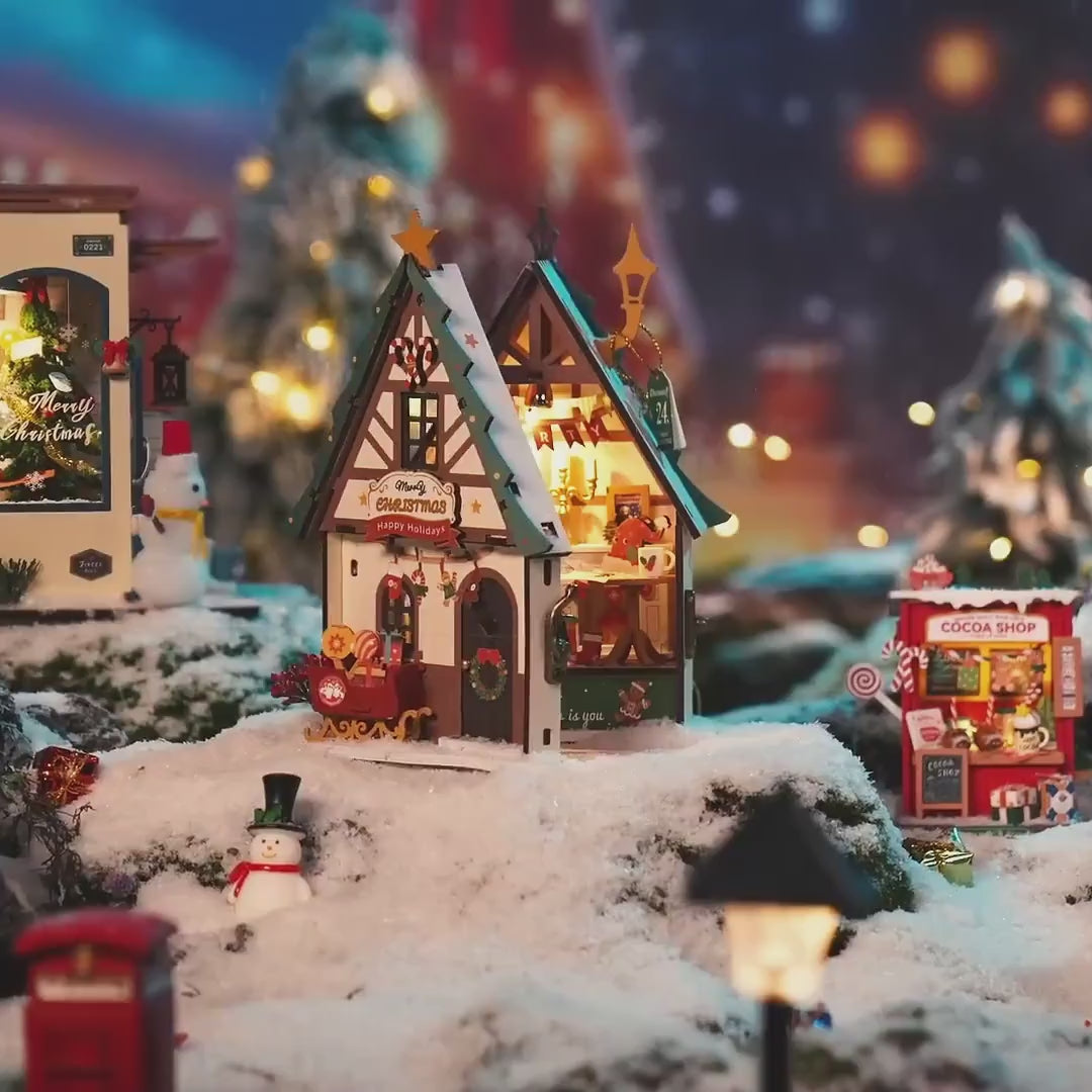 Rolife Twinkling Christmas House DIY Miniature Kit