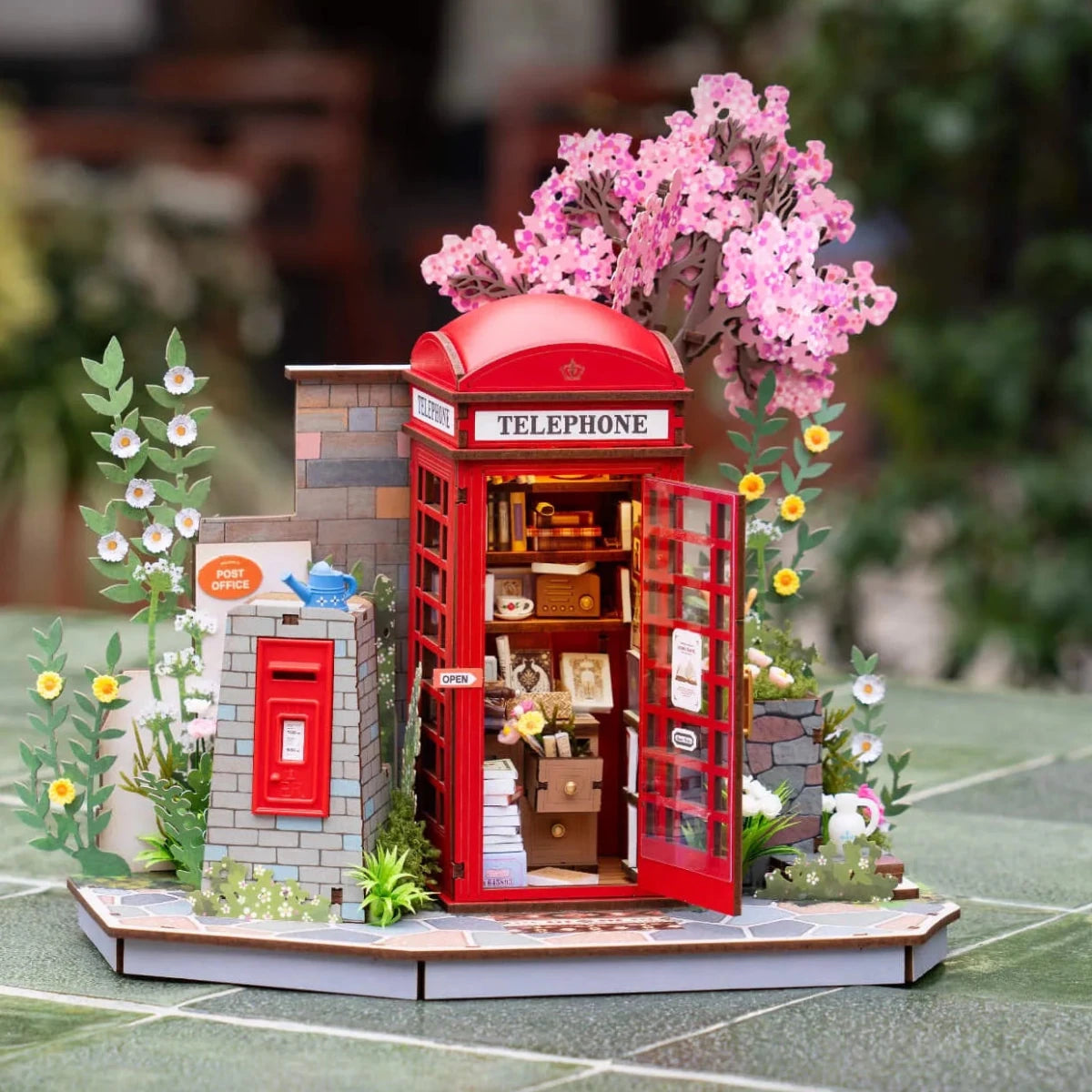Rolife Blossom Book Booth DIY Miniature Model Kit - Little Worlds