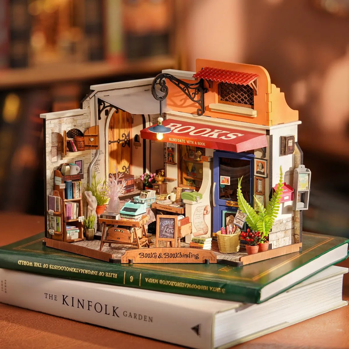 Rolife Corner Bookstore DIY Miniature Kit - Little Worlds