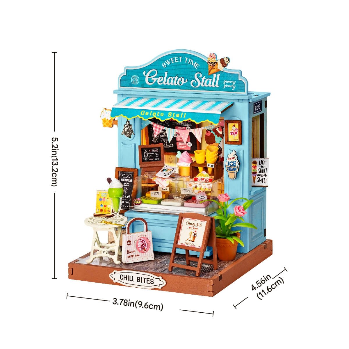 Rolife Gelato Stall DIY Miniature Kit - Little Worlds