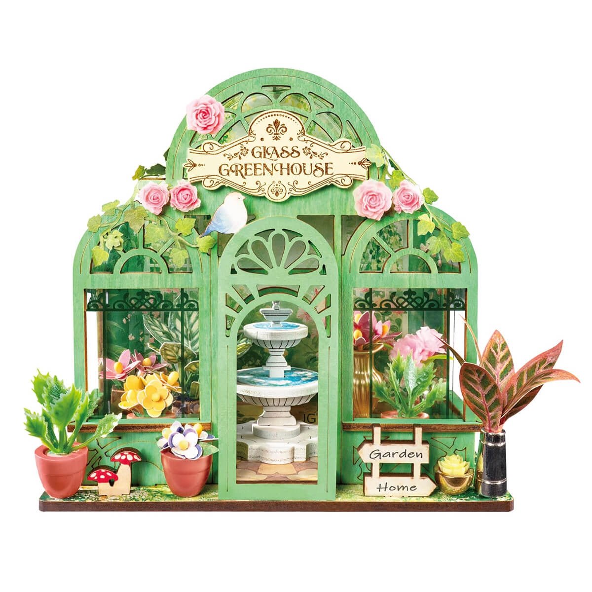 Rolife Green Fountain Garden DIY Miniature Kit - Little Worlds