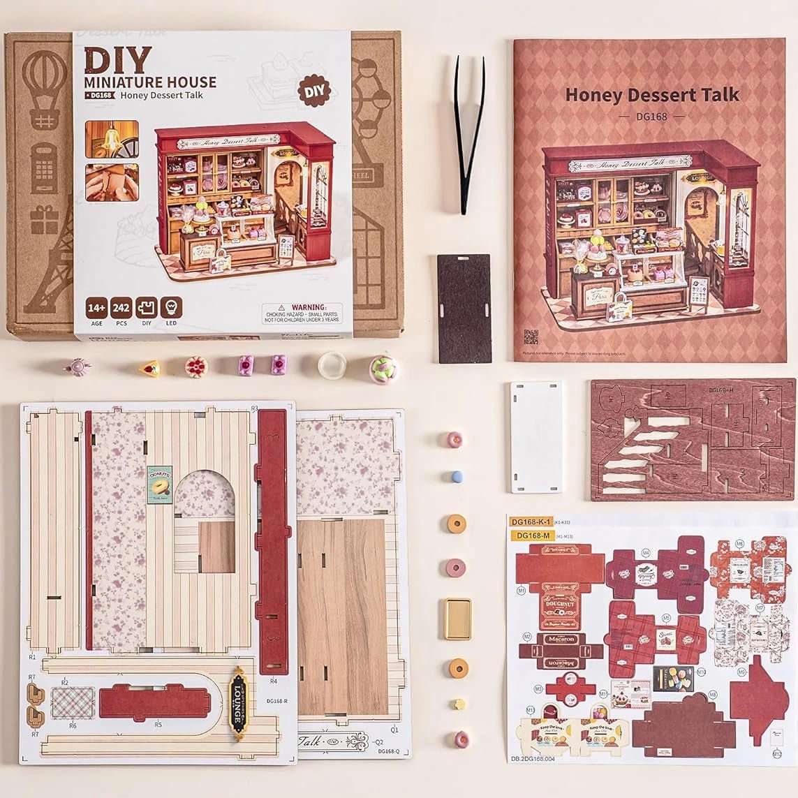 Rolife Honey Dessert Talk Patisserie DIY Miniature Kit - Little Worlds