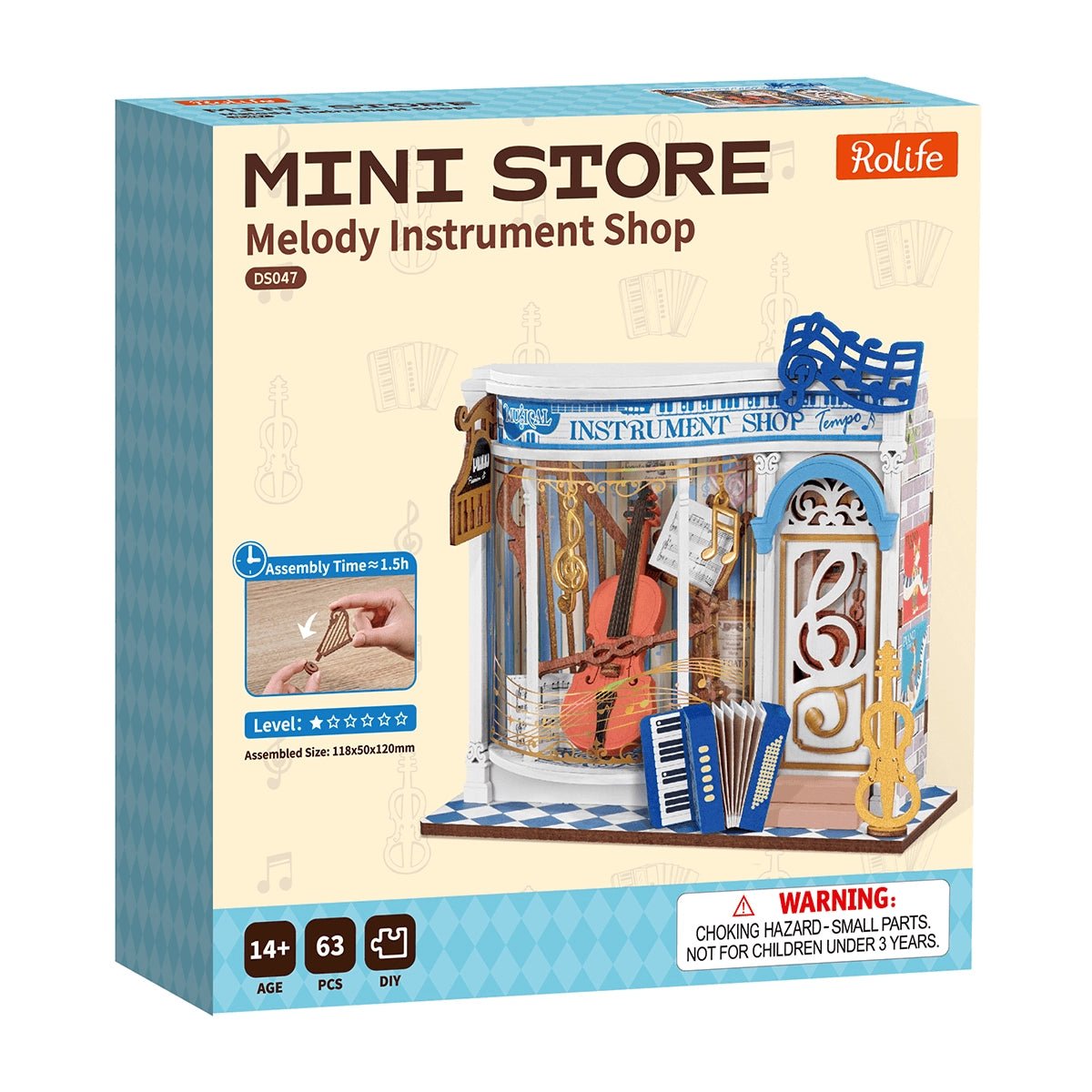 Rolife Melody Instrument Shop DIY Miniature Kit - Little Worlds