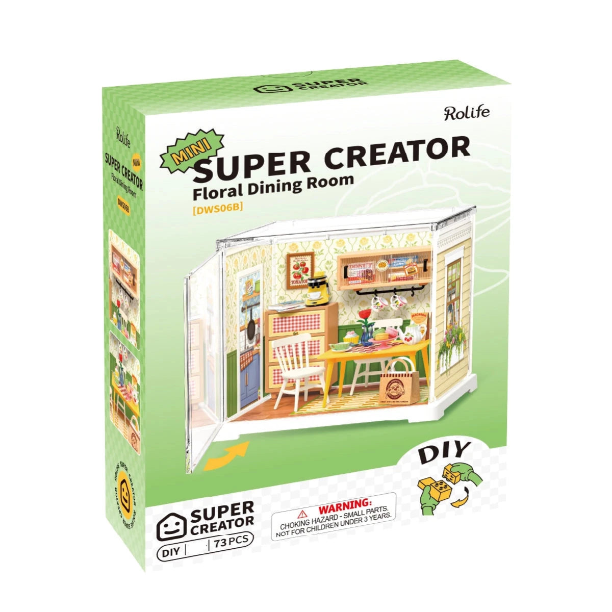 Rolife Mini Super Creator Floral Dining Room DIY Miniature - Little Worlds